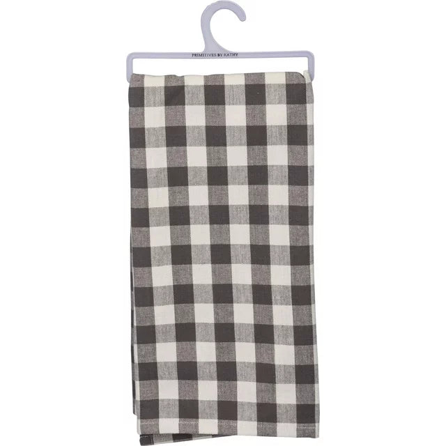KATHY Grey Buffalo Check Tea Towel