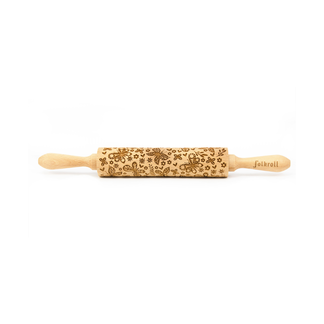 FOLKROLL Medium Embossed Rolling Pin