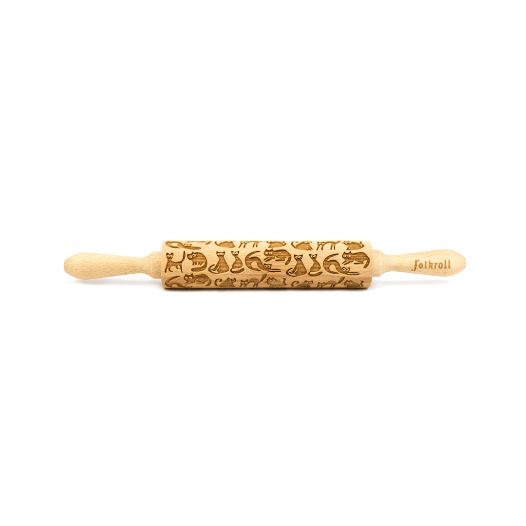 FOLKROLL Medium Embossed Rolling Pin