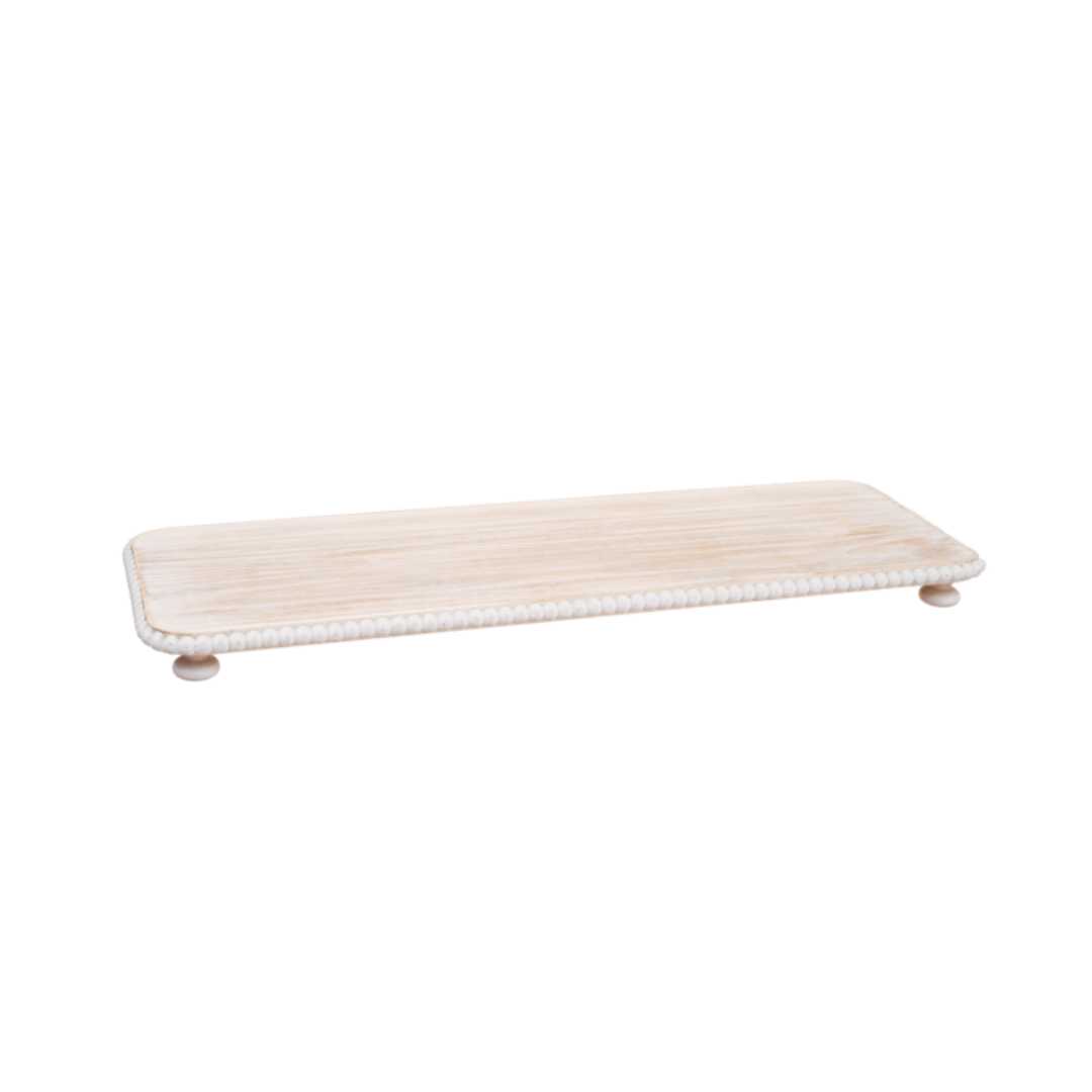 GANZ Beaded Edge Wood Tray - Large