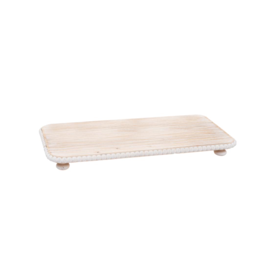 GANZ Beaded Edge Wood Tray - Small