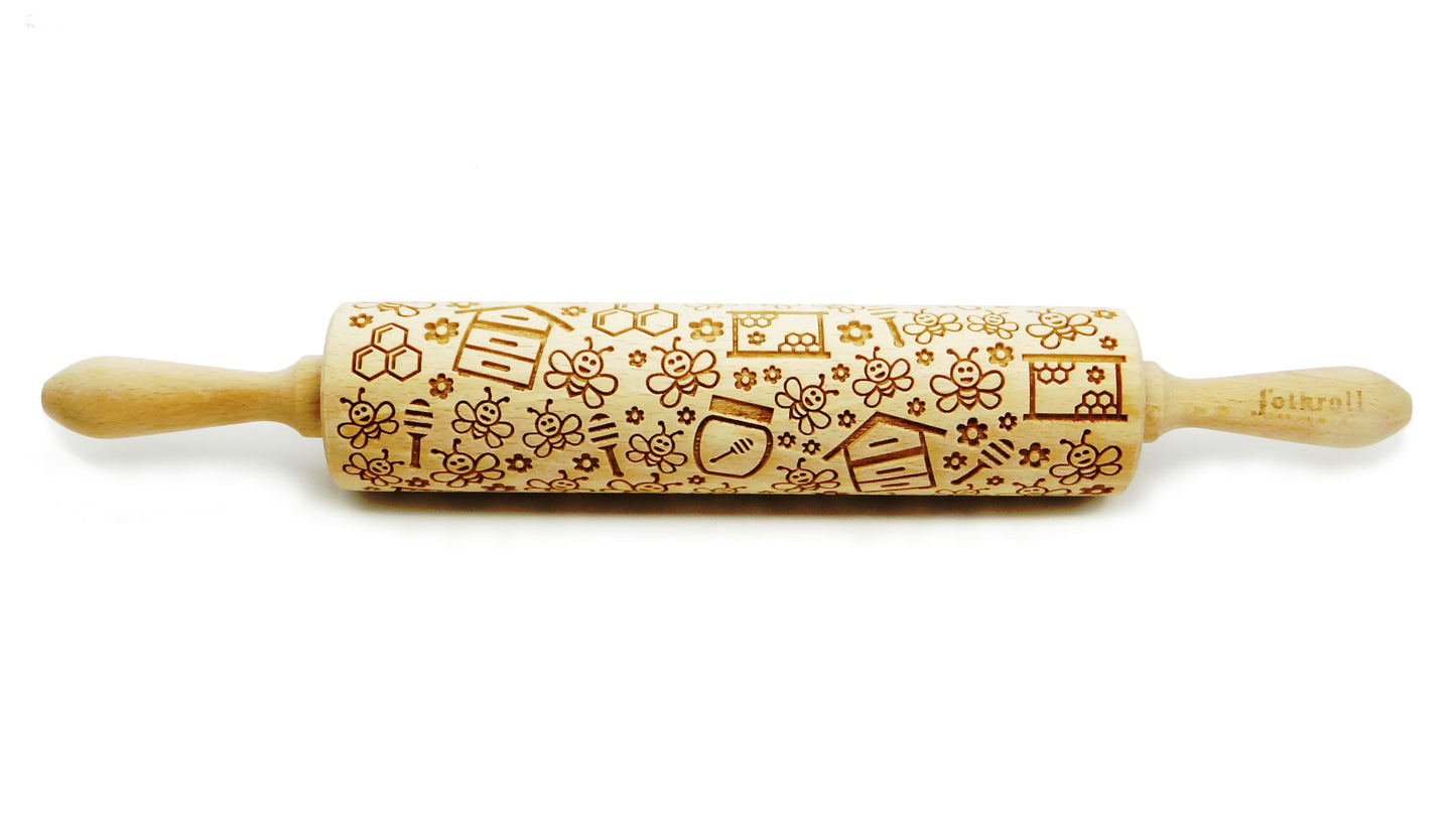 FOLKROLL Large Embossed Rolling Pin