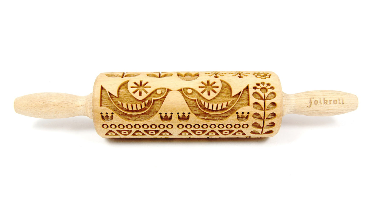 FOLKROLL Small Embossed Rolling Pin