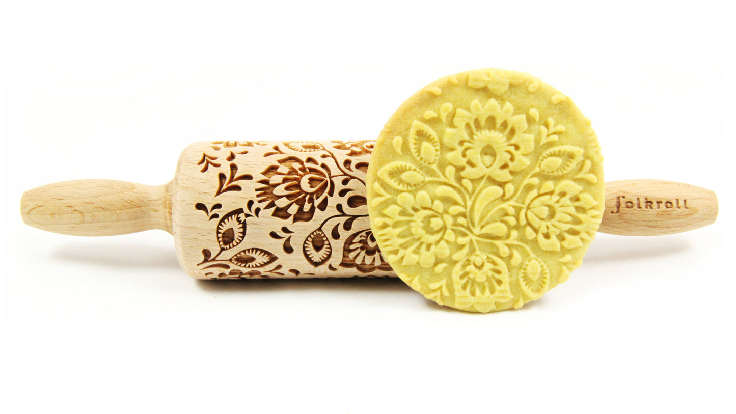 FOLKROLL Small Embossed Rolling Pin