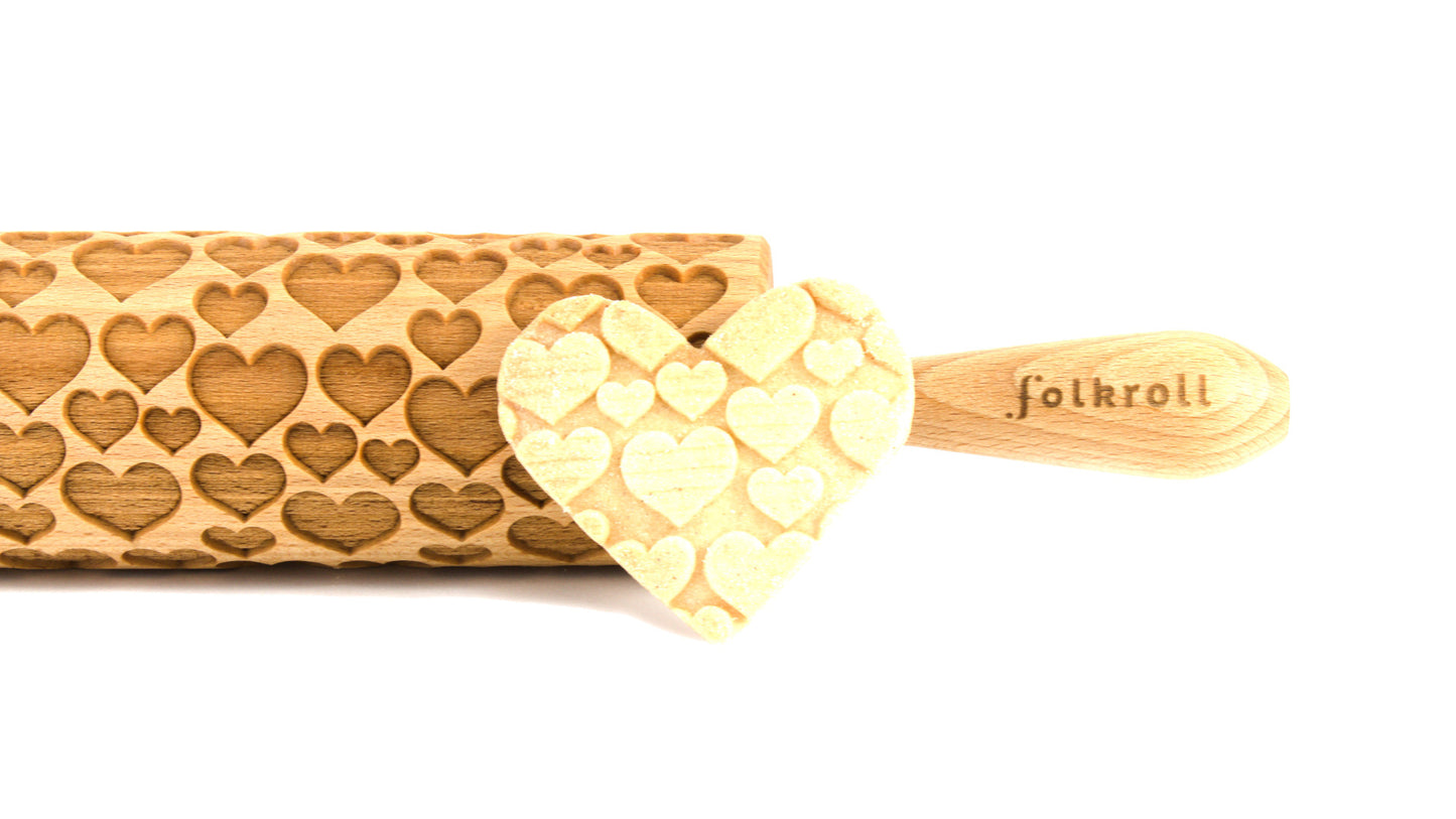 FOLKROLL Large Embossed Rolling Pin