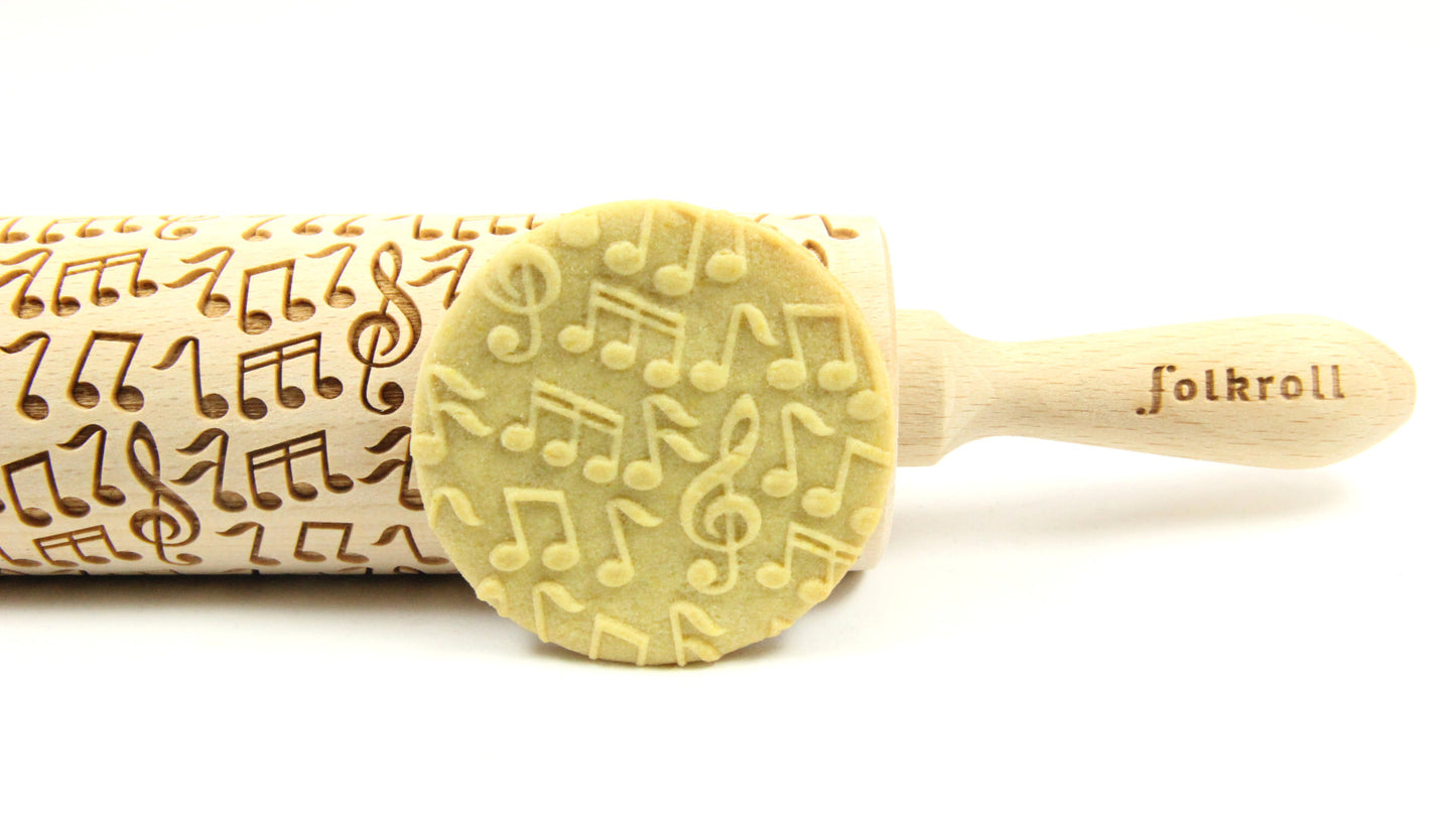FOLKROLL Large Embossed Rolling Pin
