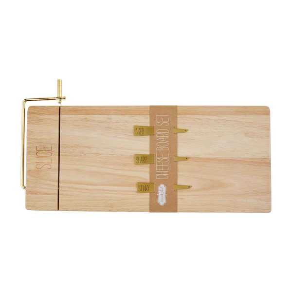 MUD PIE Cheese Slicing Board w/ Labels