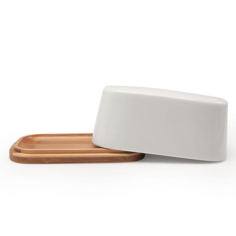 BIA Butter Dish - White/Bamboo
