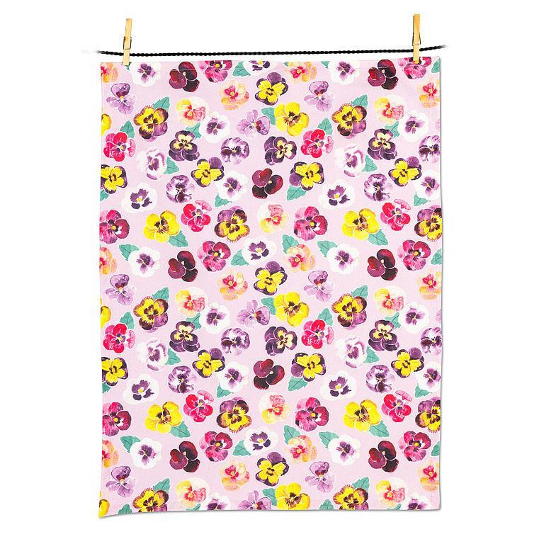 ABBOTT Pansies Tea Towel