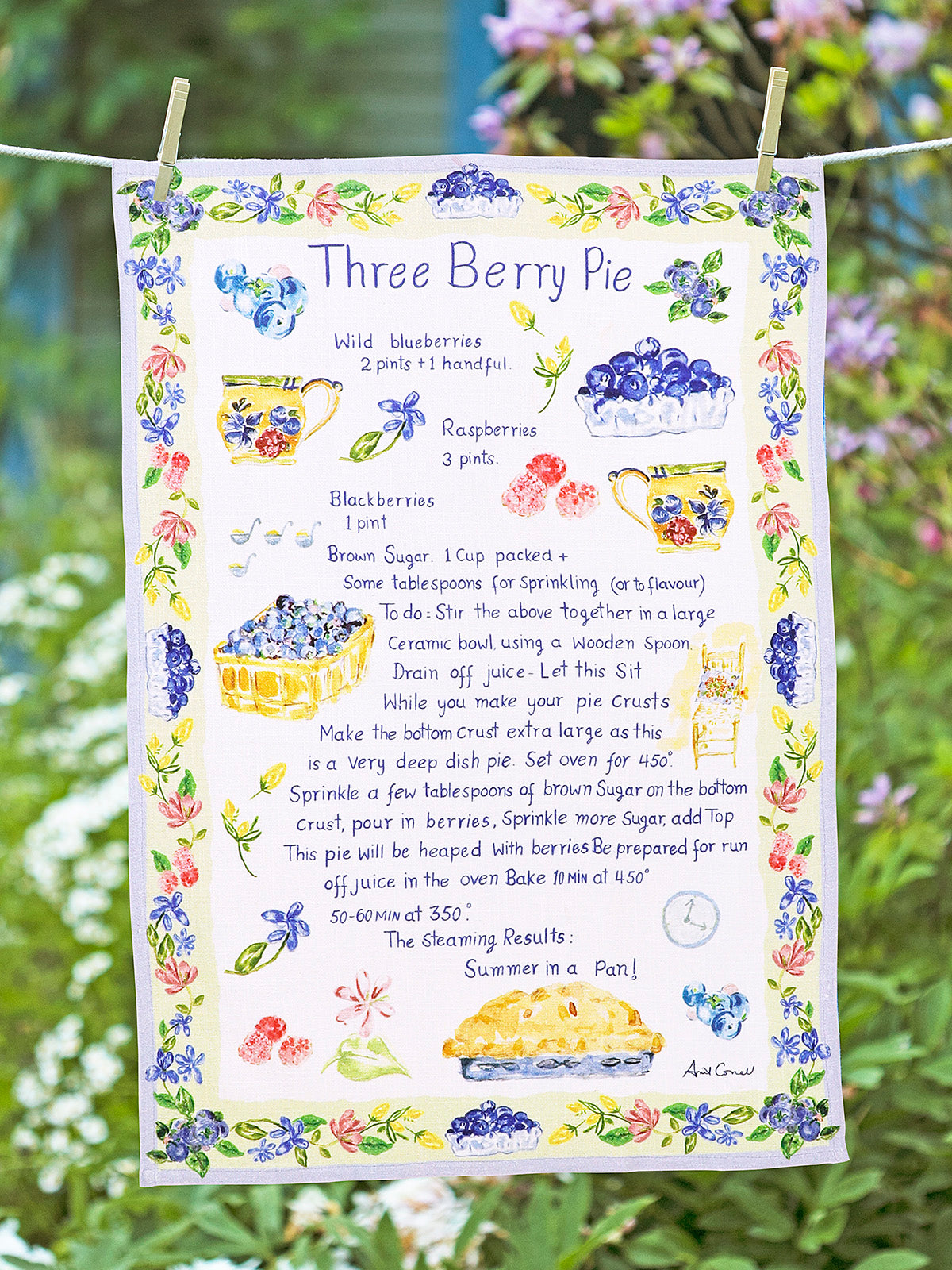 APRIL CORNELL Tea Towel - Berry Pie