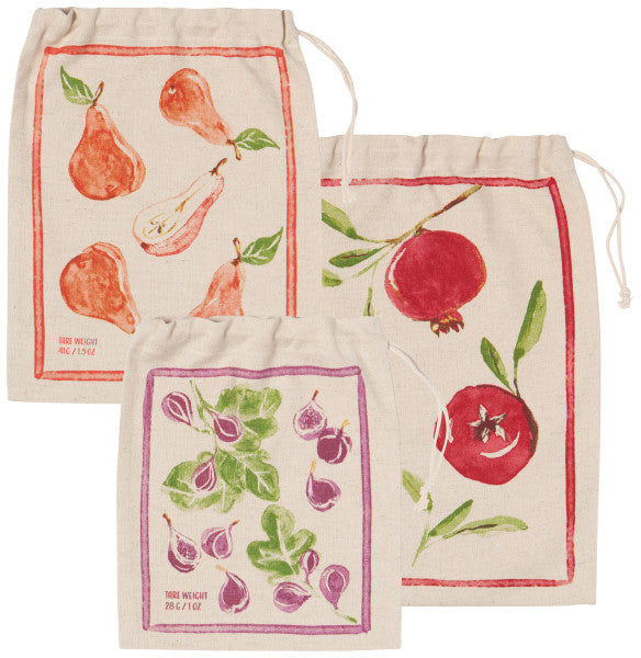 NOW DESIGNS Cotton Produce Bag - Set/3