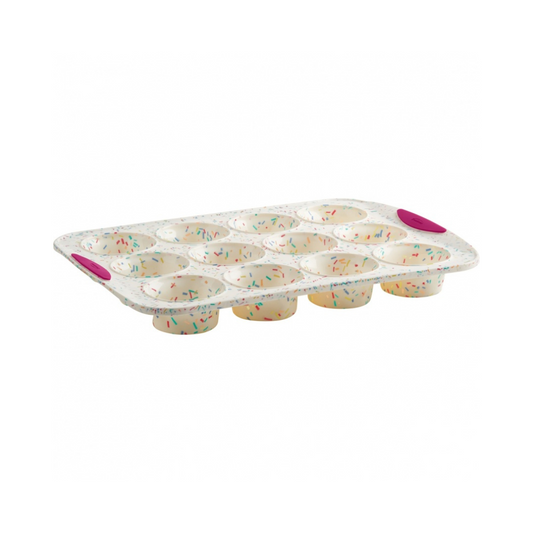 TRUDEAU Silicone Confetti Muffin Pan - 12 Cup