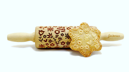 FOLKROLL Small Embossed Rolling Pin