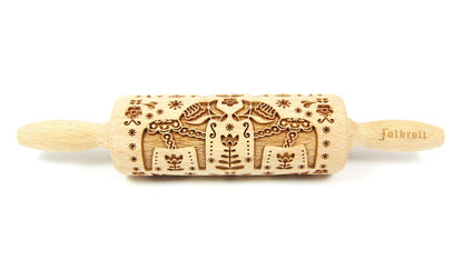 FOLKROLL Small Embossed Rolling Pin