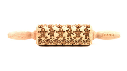 FOLKROLL Small Holiday Embossed Rolling Pin