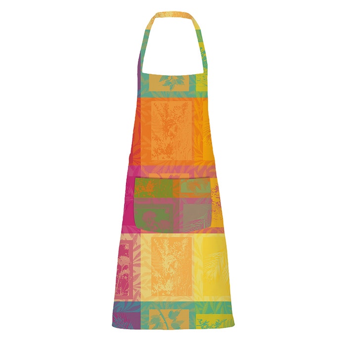 GARNIER THIEBAUT Coated Cotton Apron - Mille Vegetaux Arc En Ciel