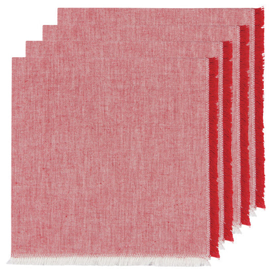 DANICA Heirloom Chambray Napkin - Chili, Set/4