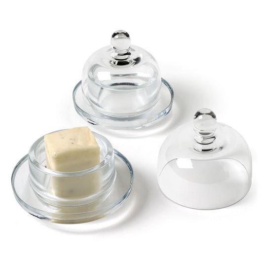 ABBOTT Small Glass Butter Dish - Round