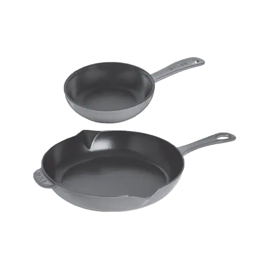 STAUB Fry Pan Set - Grey, 16cm & 26cm