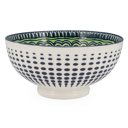 TORRE & TAGUS Kiri Porcelain Bowl - Green Mandala, 56 oz