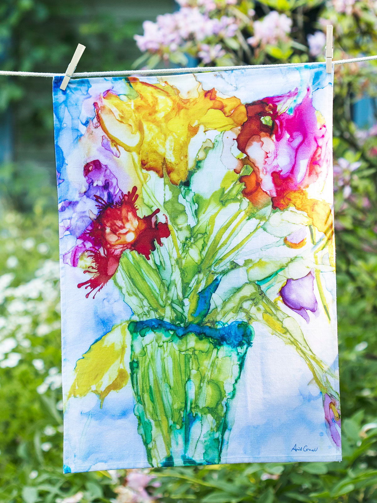 APRIL CORNELL Tea Towel - Mosaic Bouquet