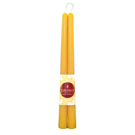 HONEY CANDLES Beeswax Taper Candles - Set of 2